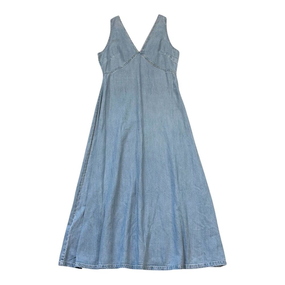 MANGO Lyocell V-Neck Midi Dress Size US 6 / Medium